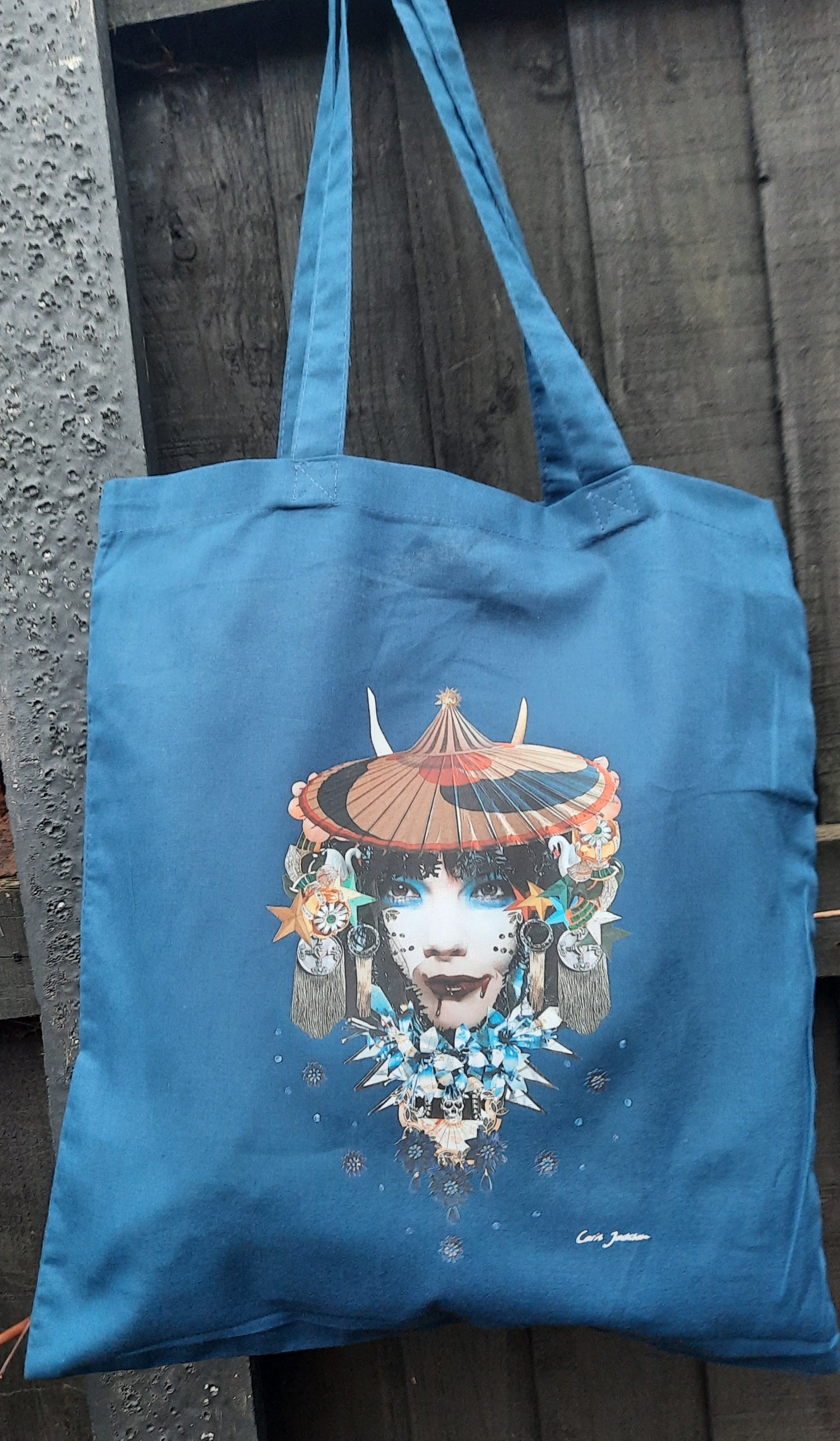 Björk vibrant printed tote bag
