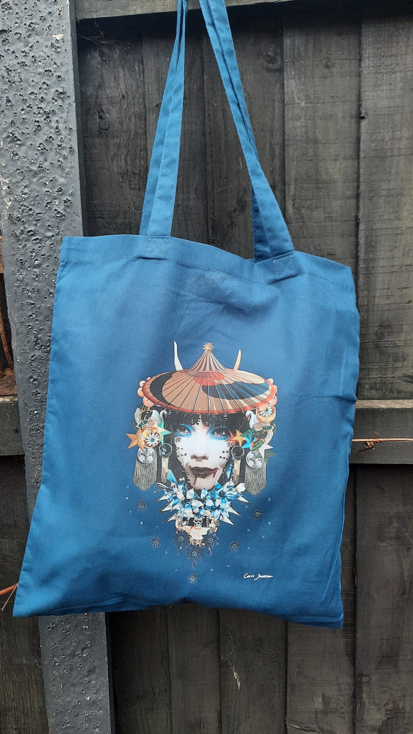Björk vibrant printed tote bag