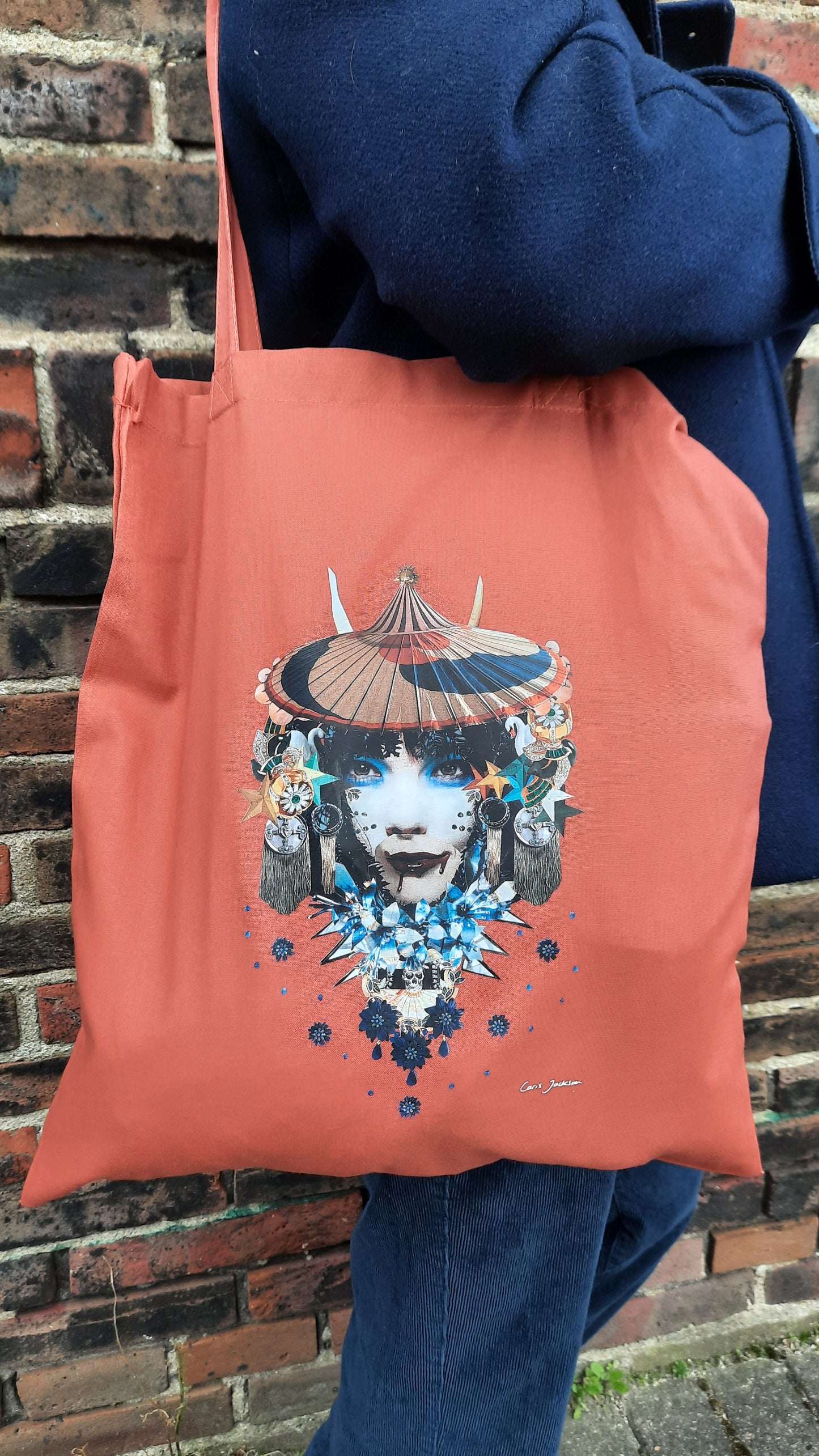 Björk vibrant printed tote bag