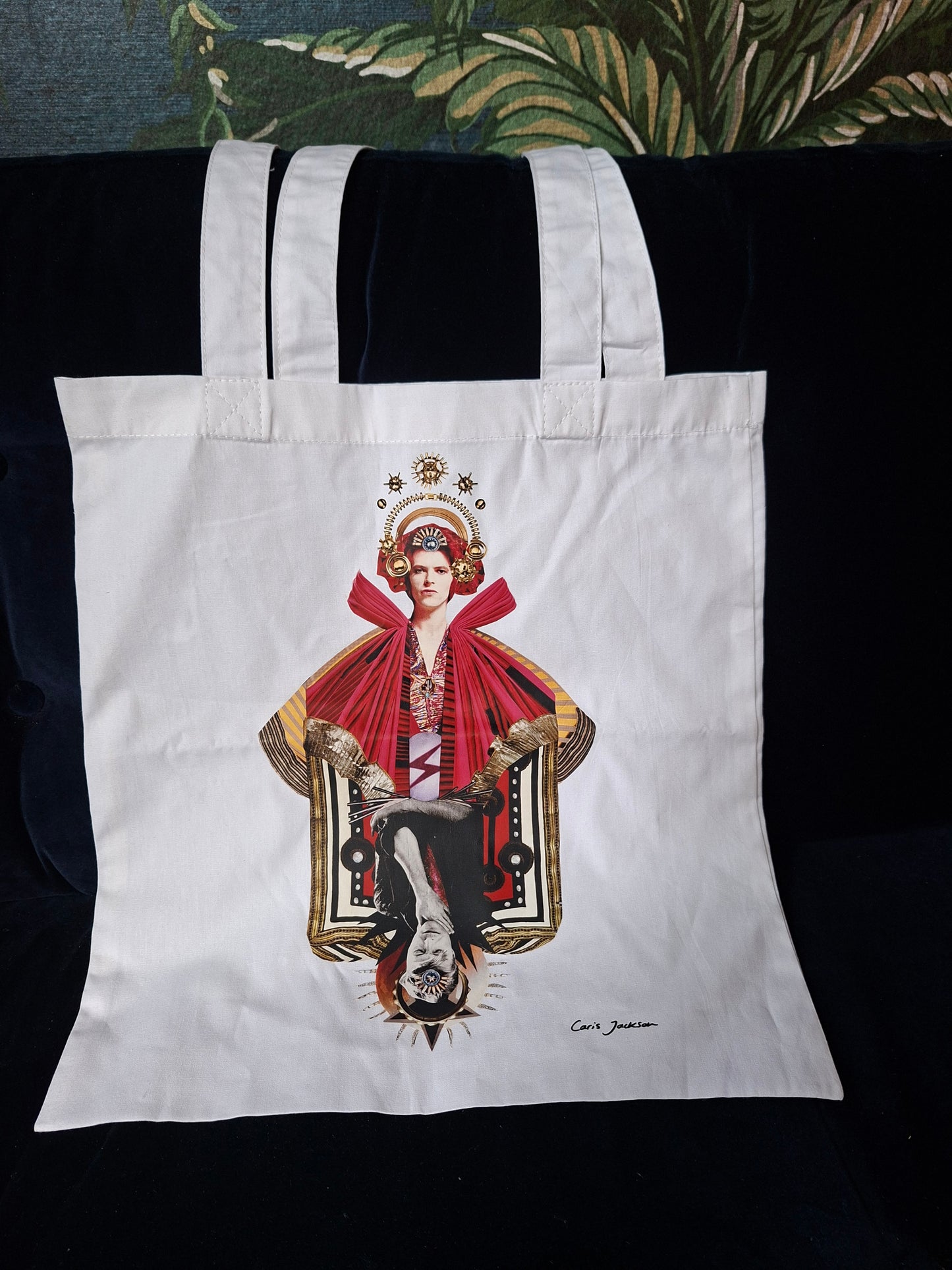 David vibrant printed tote bag