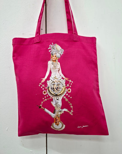 Dolly vibrant printed tote bag